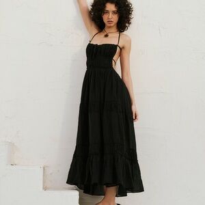FREE PEOPLE Taking Sides Black Dress L
